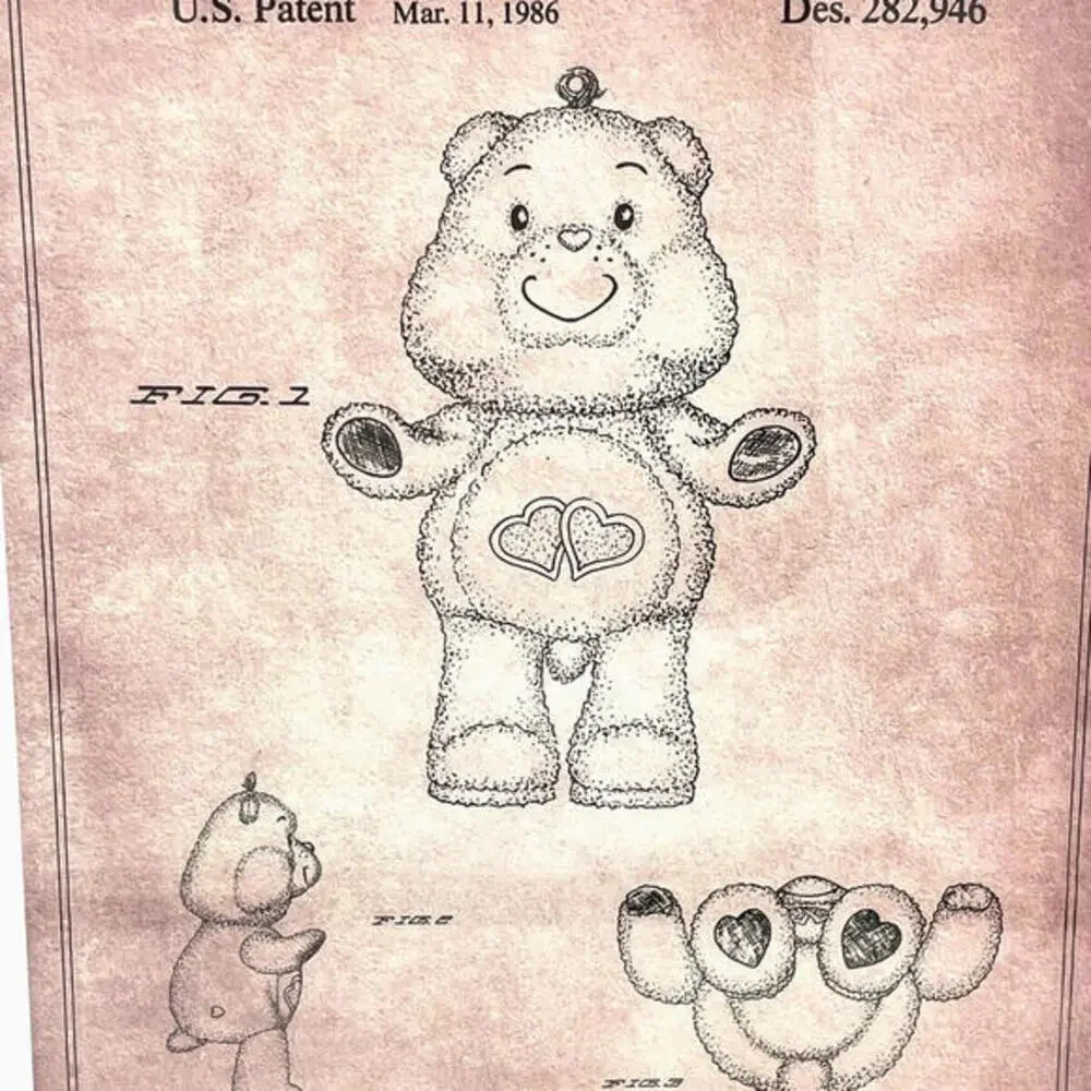 Care Bears LOVE A LOT Blueprint OLIVER GAL Framed Art 17x20 2013‎